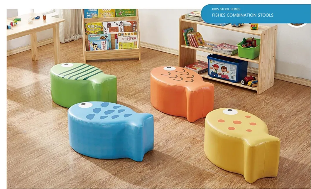 Kid Garden Ottoman Stool, Storage Stool, Child Cartoon Stool, Kid Wood Fruit Stool, Kindergarten Classroom Stool, Baby Home Stool